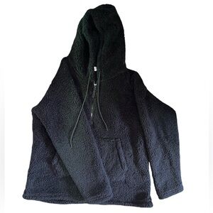 Black fuzzy pullover size medium.